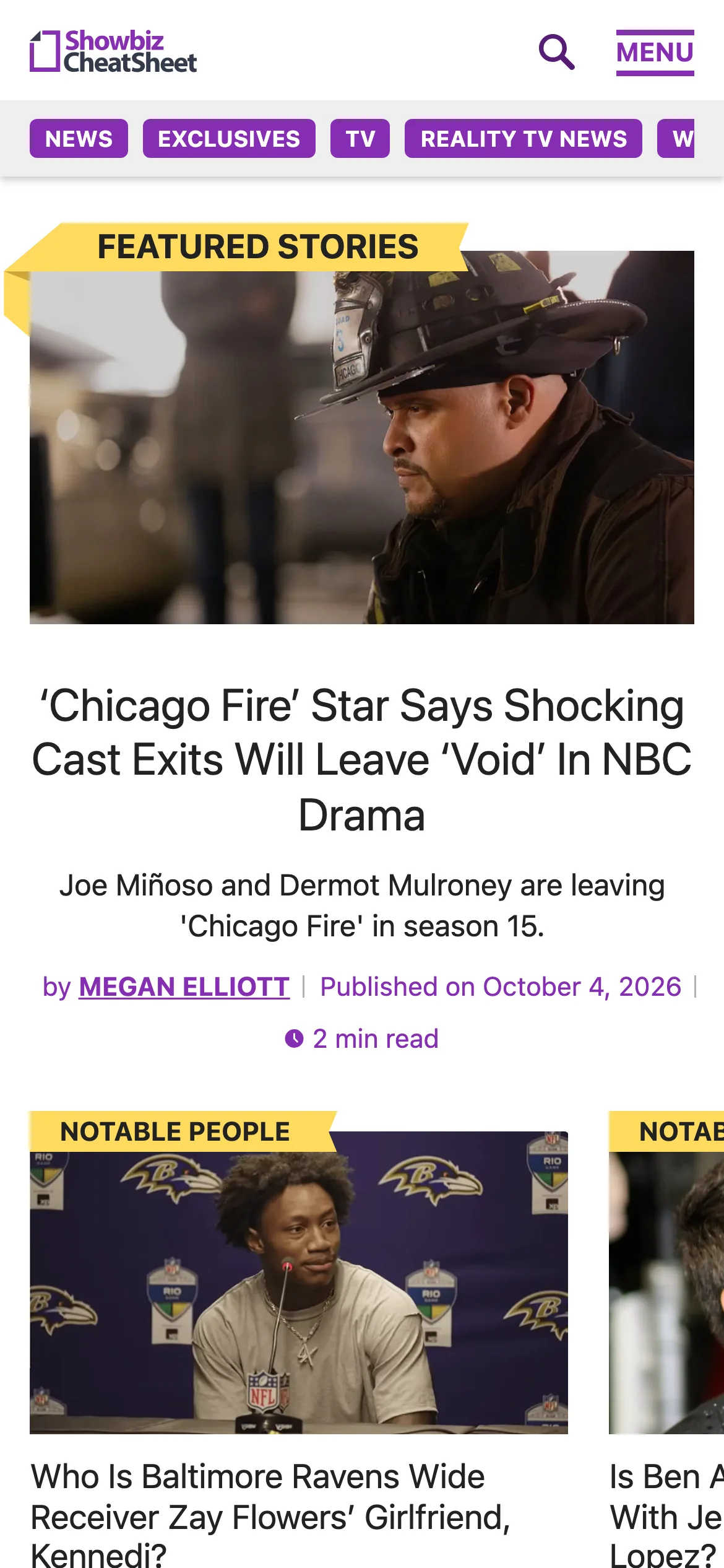 Showbiz Cheat Sheet on a phone